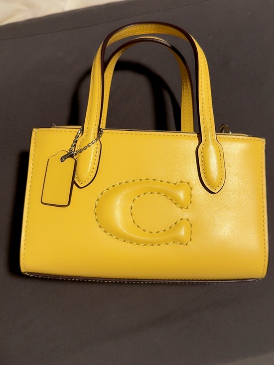 Coach Handbags - Coach Yellow Leather Mini Tote with Signature 'C'